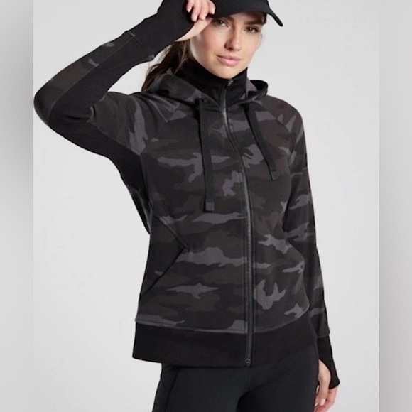 Athleta Jackets & Blazers - Athleta | Triumph Hoodie Camo Zip Up Jacket Size Small